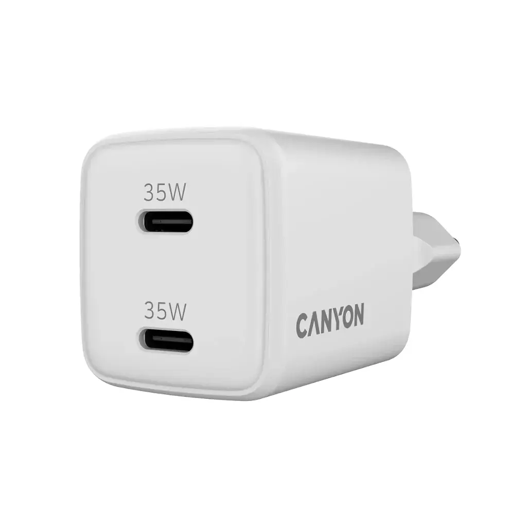 Зарядний пристрій Canyon CU35CC GaN 35 Вт 2xPD EU білий (CNS-CUW35CC) - фото 4