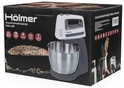 Миксер с чашей HHM-403 White/Grey 400W Holmer teh0020365 - фото 9