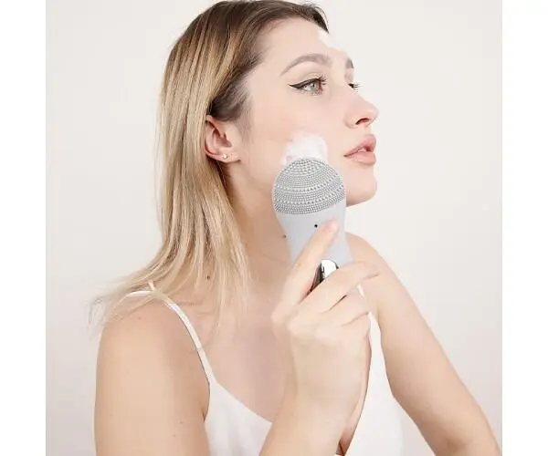 TOUCHBeauty TB-1788, Силіконова щітка для очищення обличчя з вібрацією Тач Б'юті, айворі - фото 6