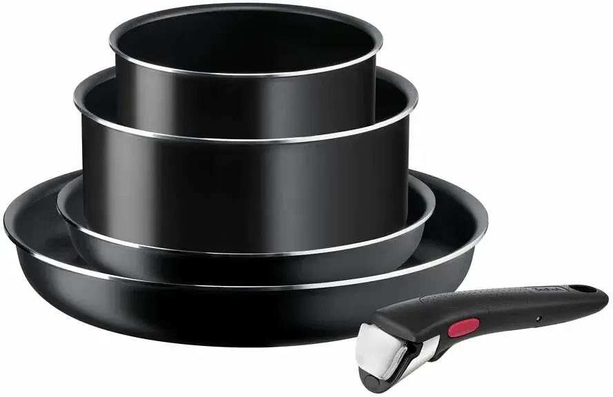 Набір посуду Ingenio Easy Cook & Clean, 5предметів, алюміній, нержавіюча сталь, бакеліт, чорни Tefal kuh0014703 - фото 2