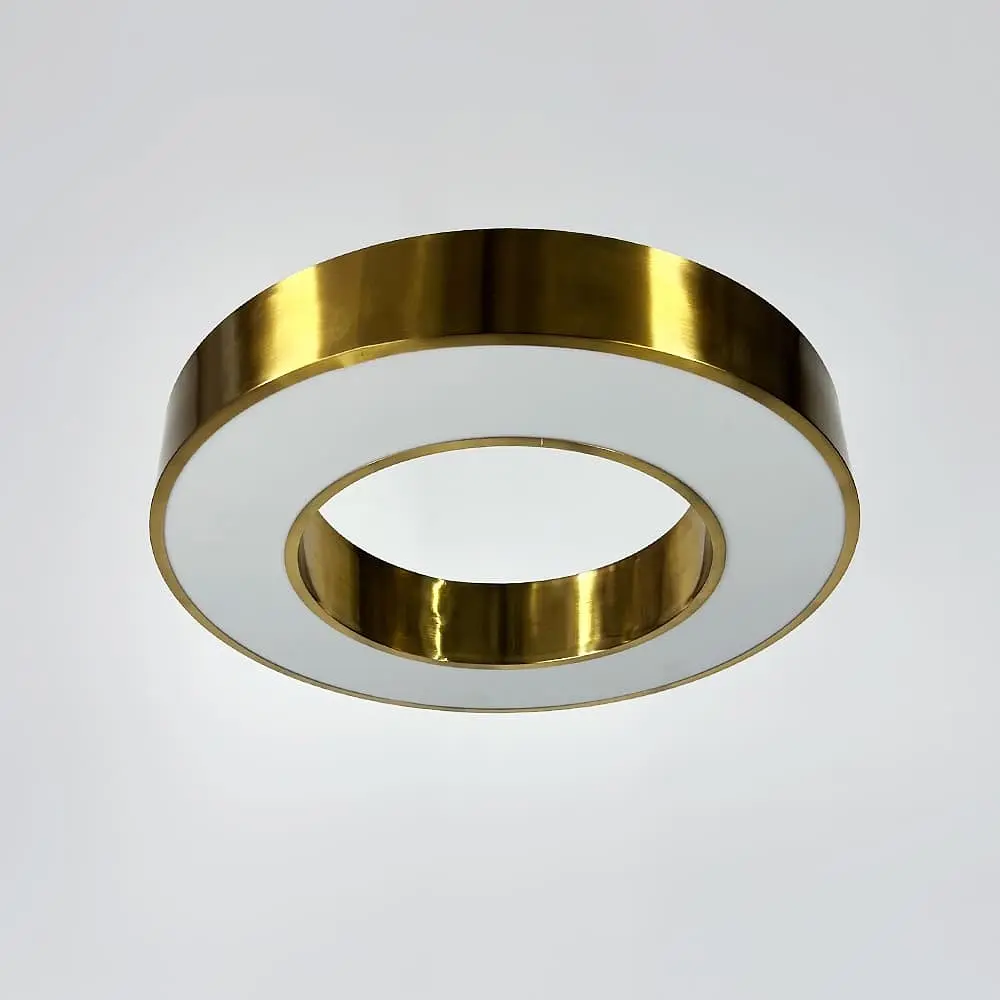 Потолочная латунная LED люстра в форме кольца Ø 50х8 см Line F | Ст. MJ547-500 AB - фото 3