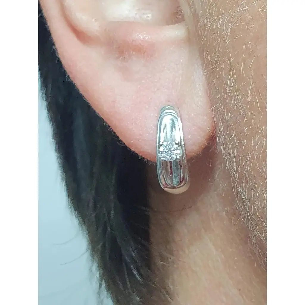 Золоті сережки ЮЗ "Багет" з діамантами. 2801/1 - фото 4