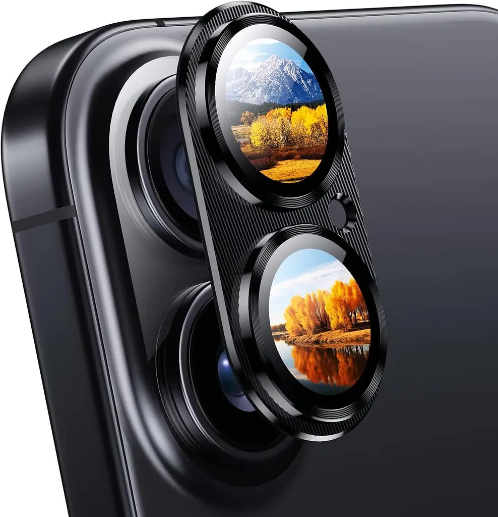 Защитное стекло DK для Apple iPhone 16 на камеру CD Metal Armor 021404 black 2 шт. - фото 3