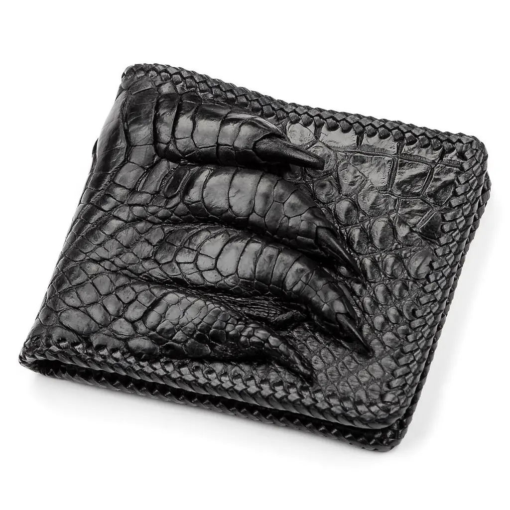 Портмоне з натуральної шкіри крокодила чорне CROCODILE LEATHER 18004 - фото 11