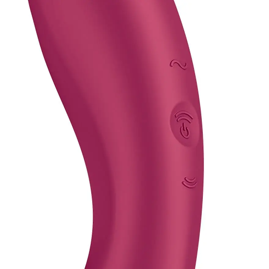 Вакуумний стимулятор клітора з вібрацією Satisfyer Curvy Trinity 1 бордовий - фото 7
