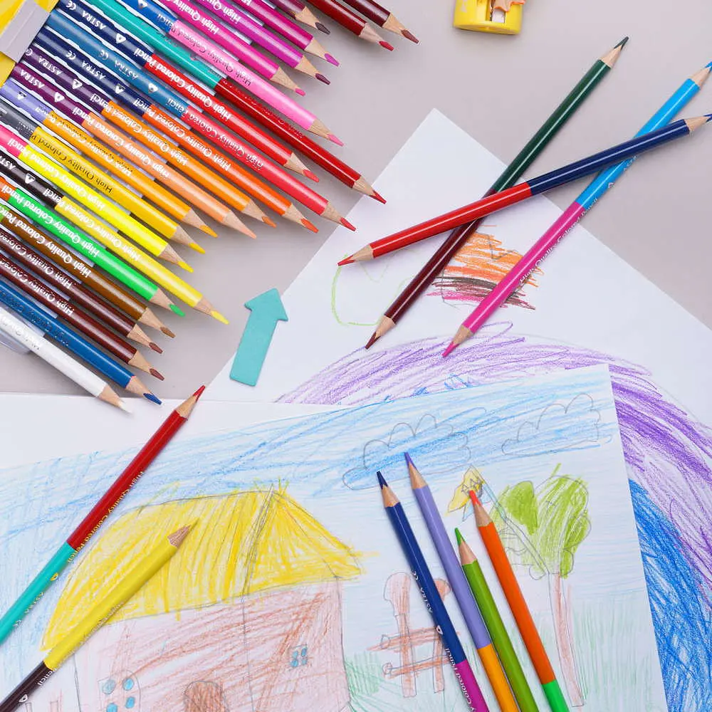 Карандаши двусторонние Школьник с точилкой 48 цветов 24 шт. (312116004-UA) - фото 3