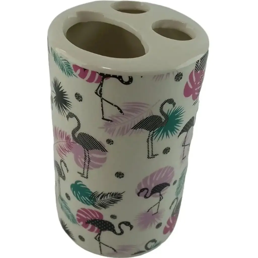 Набір аксесуарів для ванної кімнати No brand Фламінго B керамічний 4 предмети - фото 4