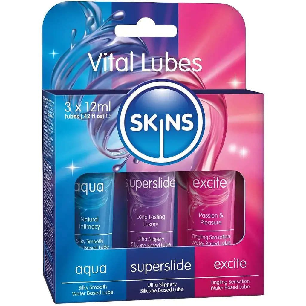 Набір лубрикантів Skins Sampler Tubes Vital 36 мл (3 шт. x 12 мл) - фото 3