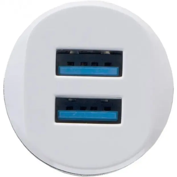 Автомобільний зарядний пристрій Inkax CC-12 2USB 2.1A microUSB White (av087-hbr) - фото 4