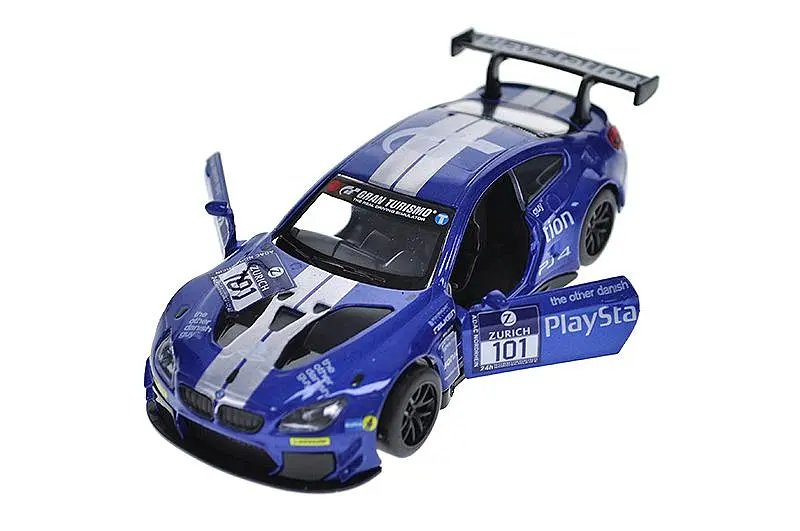Іграшкова машинка гоночна BMW M6 GT3 1:44 Автопром металева 4369, в коробці 14,5х6,5х7см - фото 3