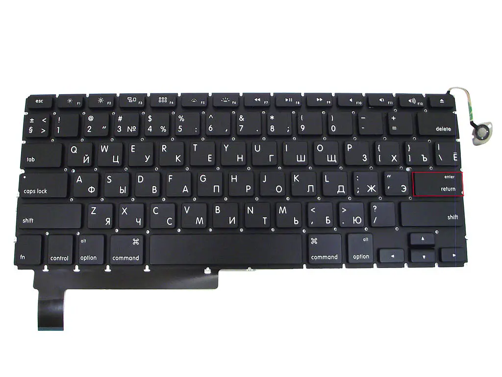 Клавіатура для APPLE A1286 Macbook Pro (RU, Small Enter з підсвічуванням) - фото 2