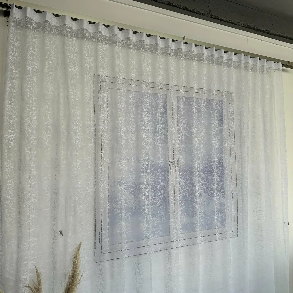 Жакардовий тюль "Мармур Сніжок" білий 500х270, тасьма ALBO pbe0052279 - фото 4