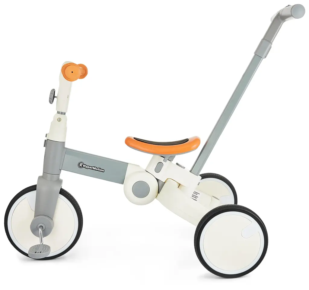Дитячий триколісний велосипед HyperMotion Tobi Rocket з батьківською ручкою 17 см 20 см grey (TOBI ROCKET HYP GRAY) - фото 8