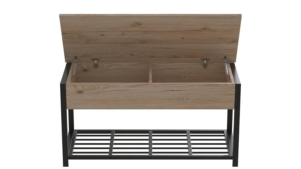 Банкетка с ящиком Ferrum-decor Дрейк 1 550x1000x400 металл Черный ДСП Дуб Сан-Марино 16 мм (FRD-103046) - фото 4