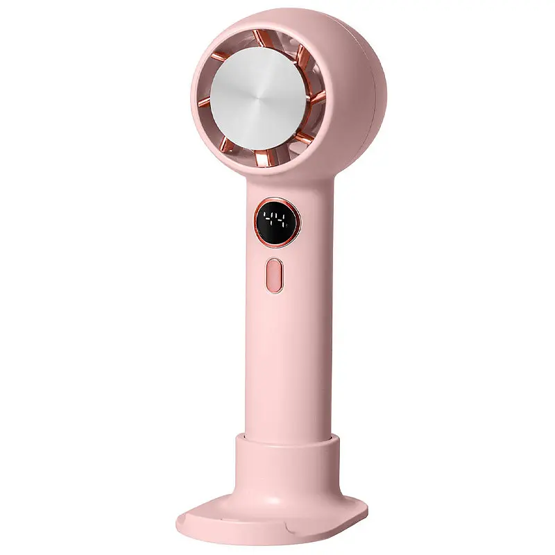 Портативний вентилятор YL007 with Display з підставкою для телефону 2000mAh Pink Epik teh0029496 - фото 2