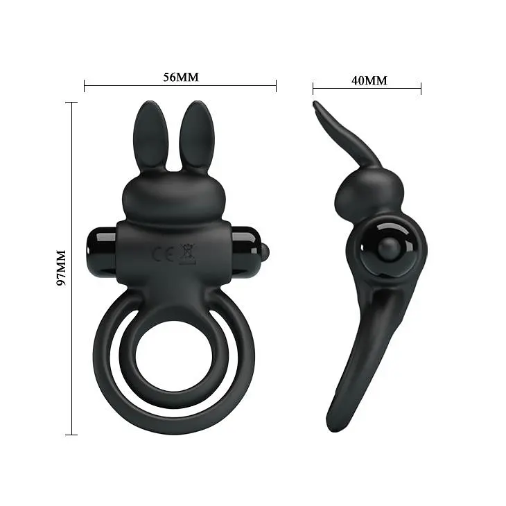 Виброкольцо Pretty Love Vibro Penis Ring Bunny III 9.7 см черный - фото 7