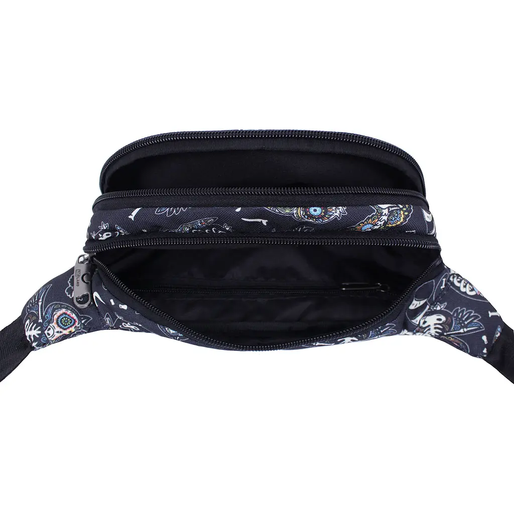 Сумка-бананка Bagland Bella 2 л сублімація 474 чорно-сіра (00202664) - фото 4