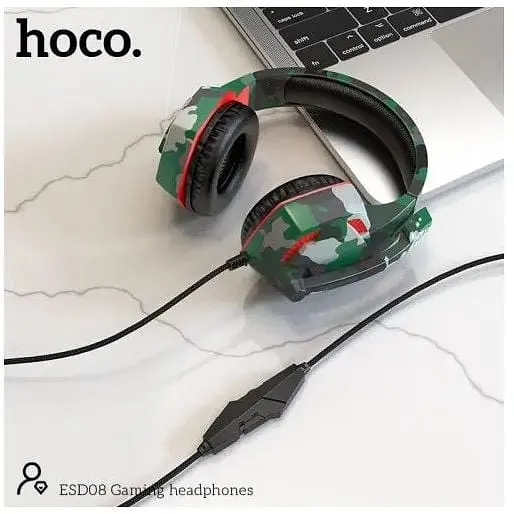Навушники ігрові провідні НОСО ESD08 Gaming headphones Hi-Res Camouflage-Green - фото 7