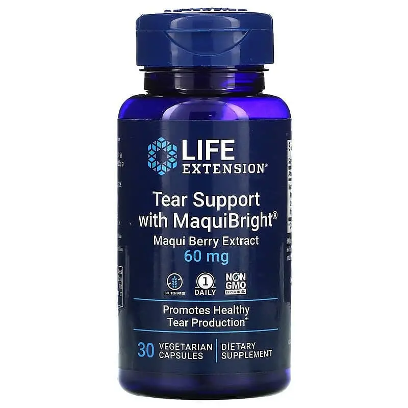 Защита глаз, Tear Support, ягодный экстракт маки, 60 мг, 30 вегетарианских капсул Life Extension vit0001672 - фото 2