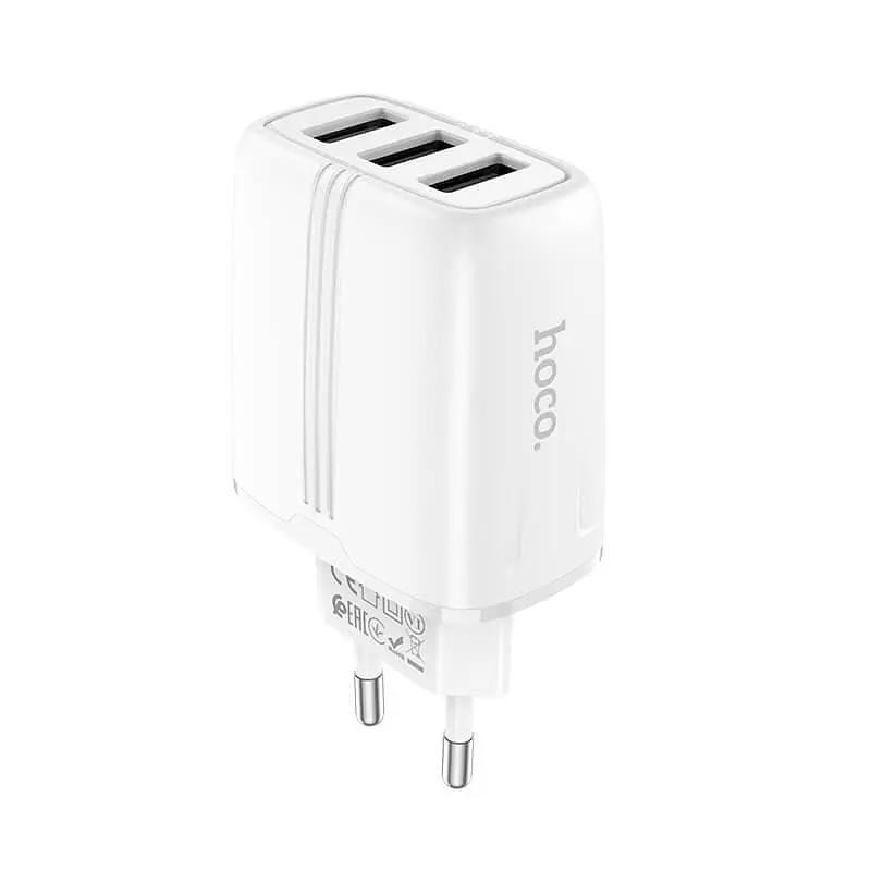 Зарядное устройство 3 выхода Hoco N15 Amazing three-port charger 3USB 3.4A блок белый - фото 3