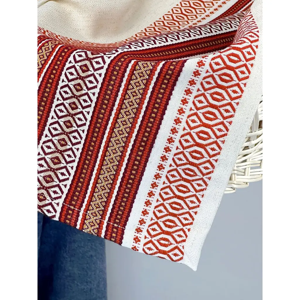 Комплект Пасхальная корзина Галичина белая с полотенцем 70х45 см Луч красное и свеча - фото 7