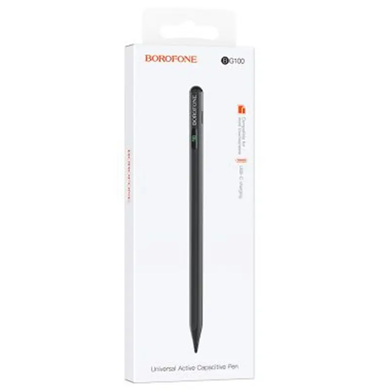 Стилус Borofone BG100 Universal active capacitive pen with digital display Black - фото 2