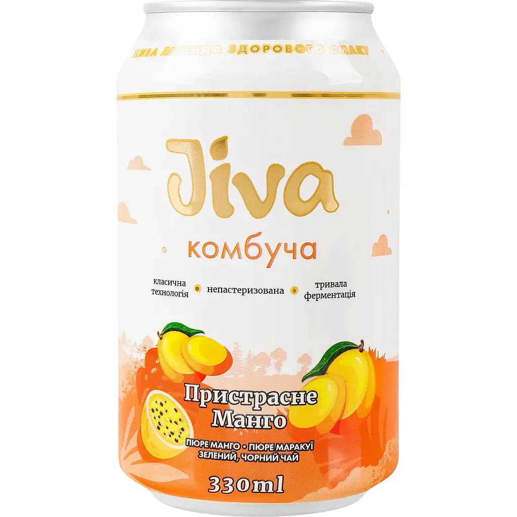 Напій Jiva Комбуча Пристрасний манго з манго та маракуєю 0.33 л - фото 2