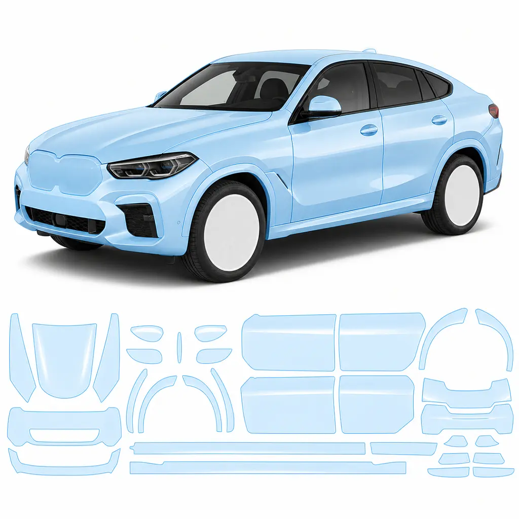 Антигравійна захисна бронеплівка за лекалами для BMW X6 F16 2014-2019 - повний кузов