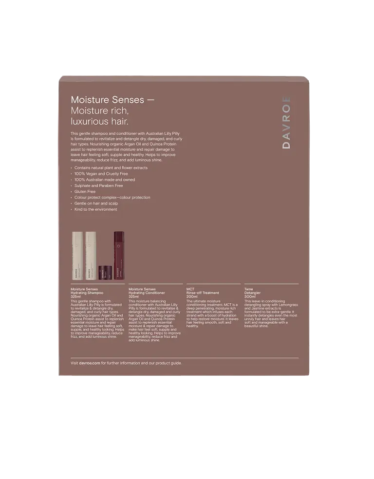 Набір Зволоження для догляду за волоссям Moisture Senses Christmas Quad Pack Davroe 325 мл/325 мл/200 мл/300 мл - фото 3