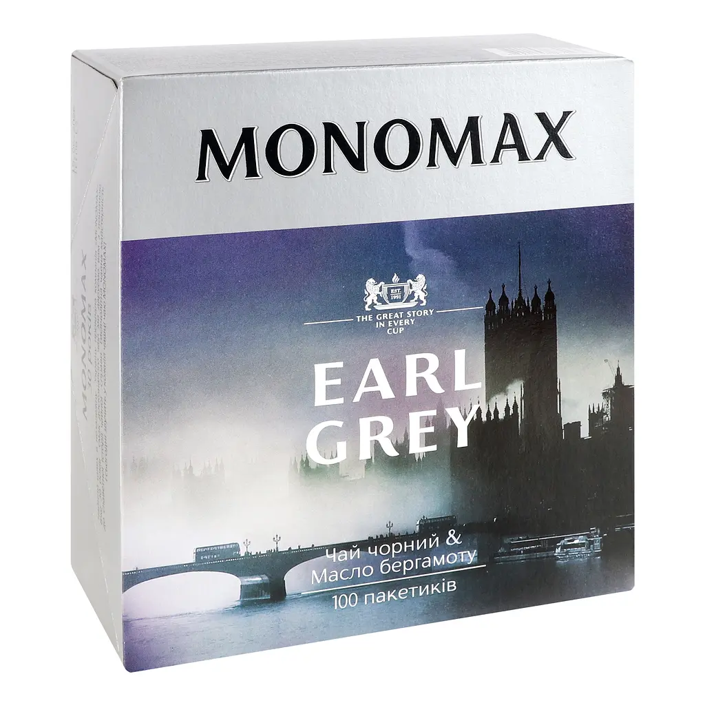 Чай черный Monomax Earl Grey цейлонский с ароматом бергамота 200 г (100 шт. x 2 г) - фото 3