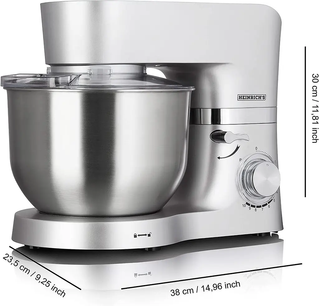 Міксер планетарний-тестоміс Heinrich's HKM 6278 Silver 6.5 л - фото 9