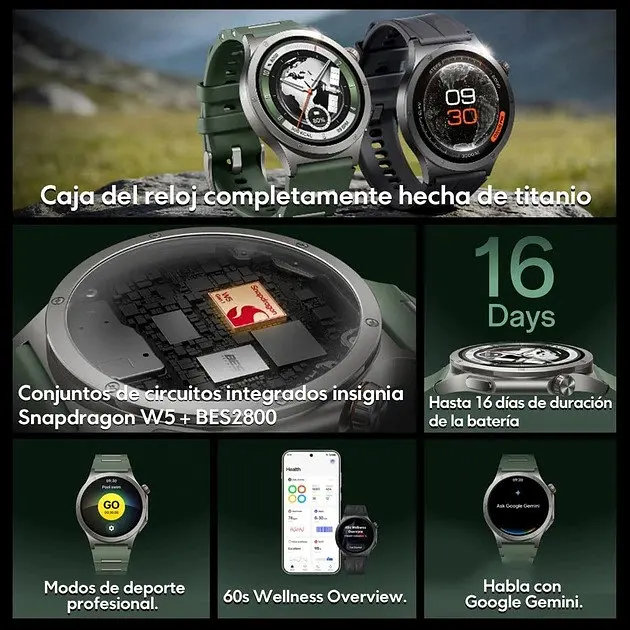 Розумний годинник Oneplus watch 4 Global Version NFC Midnight Titanium - Black (чорний) - фото 3