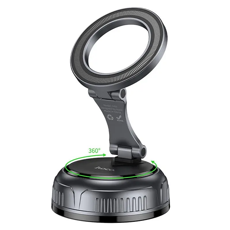 Автотримач Hoco H92 High vacuum suction cup magnetic (universal) Black/Metal gray - фото 2