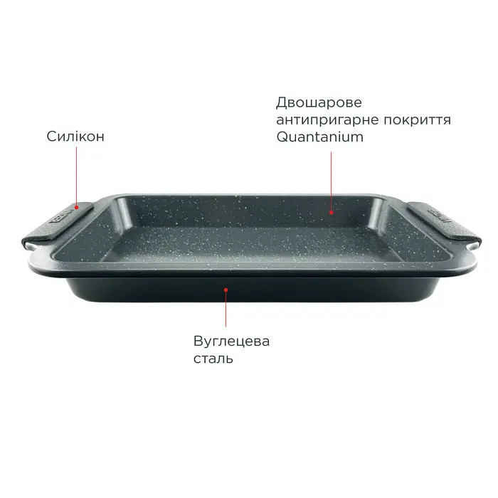 Форма для випікання прямокутна Vinzer Dolci Line 50782 36х23х3.5 см чорна - фото 4