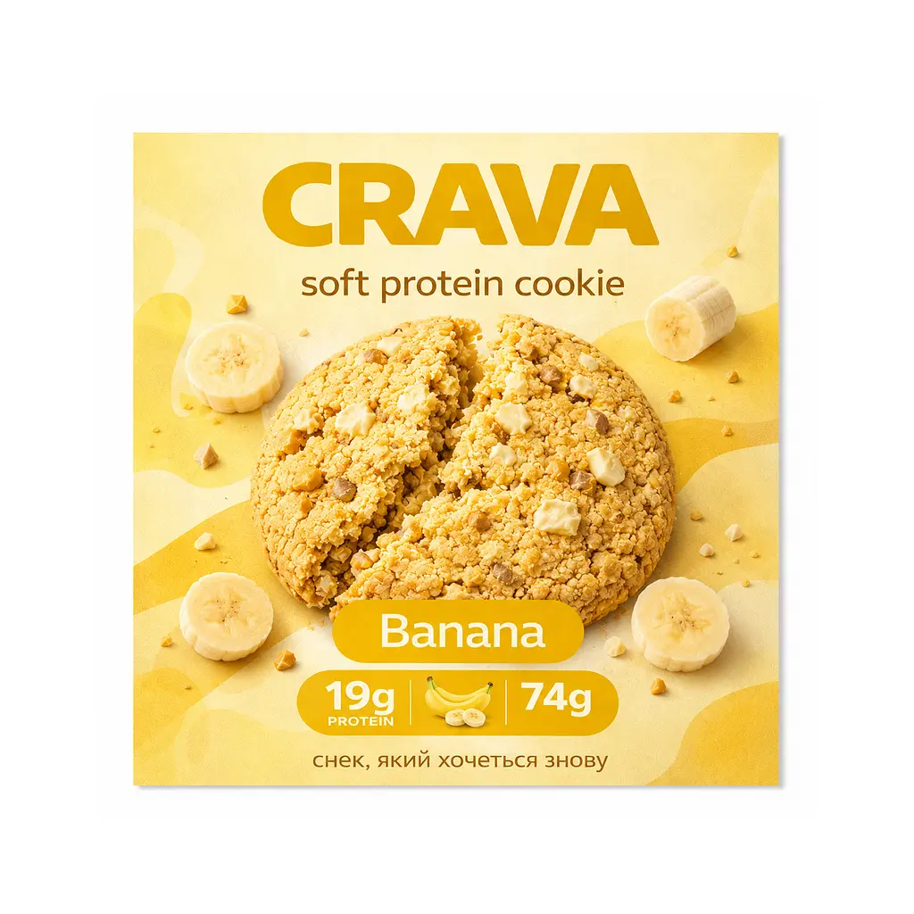 Протеїнове печиво, Protein Cookie — 74 г Banana