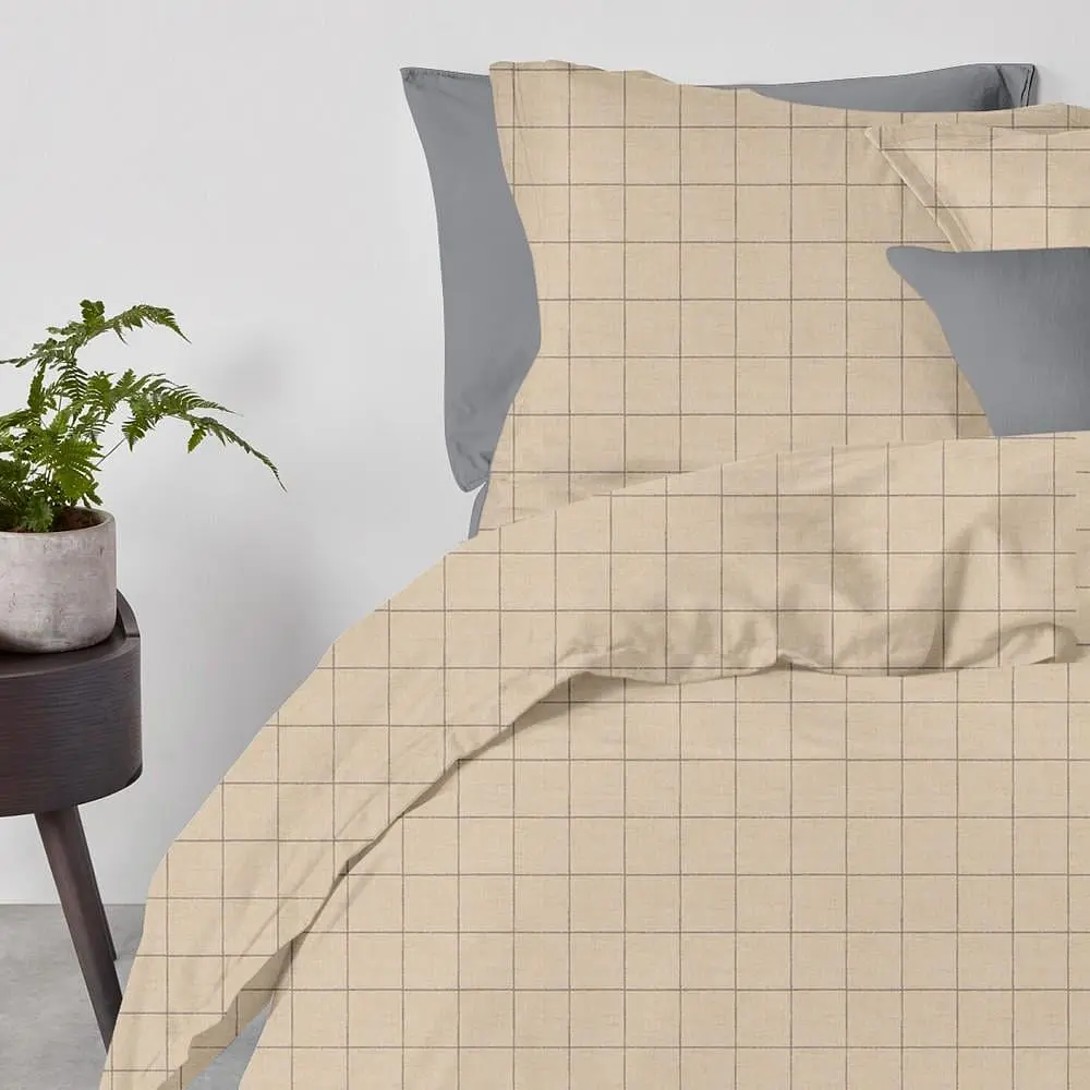 Комплект постільної білизни Cosas Beige geometry CS1 Євро бежевий (CellAshbeige_El-Graphite_200) - фото 2