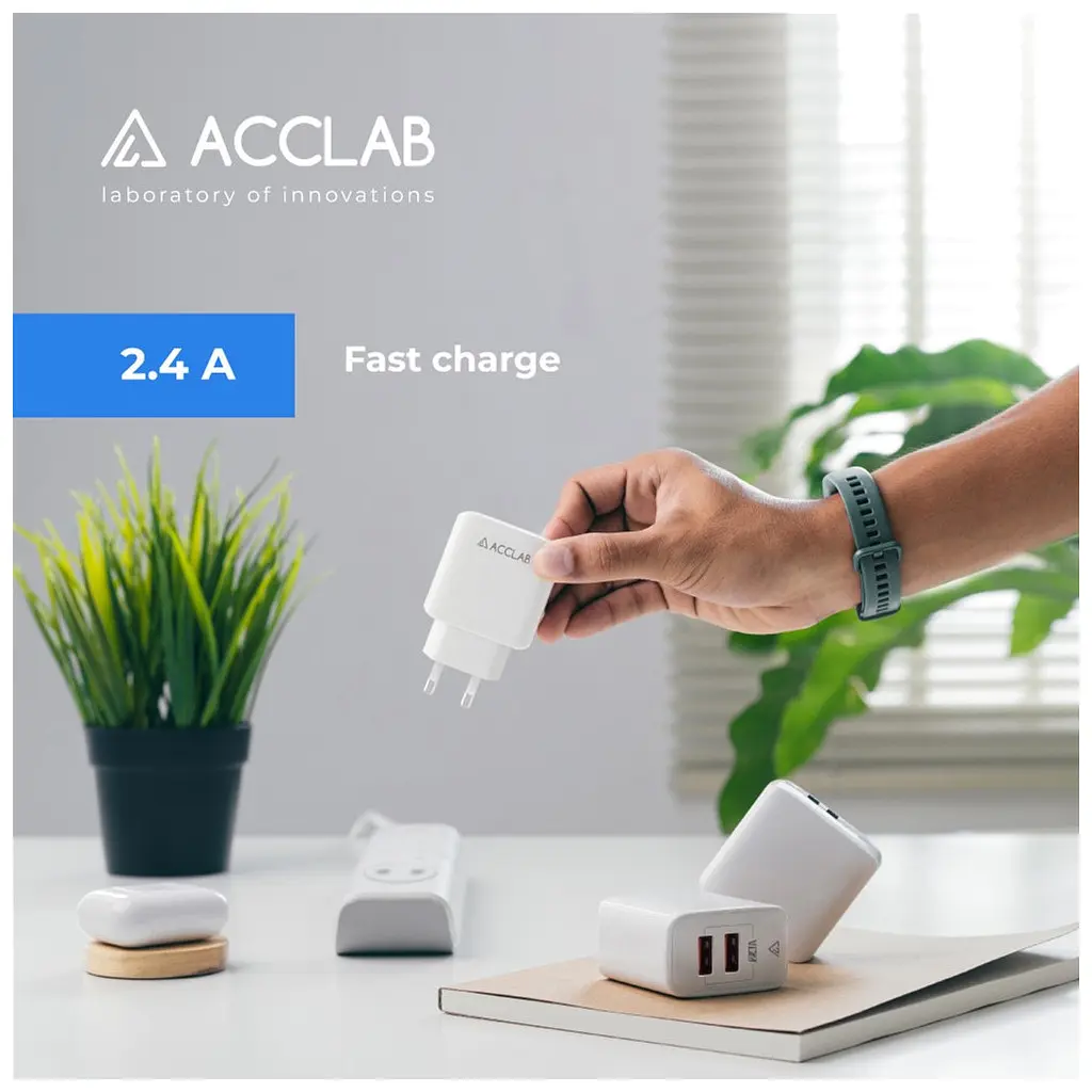 Зарядний пристрій ACCLAB AL-TC224 2хUSB 5В/2,4A/12W (1283126538834) - фото 6