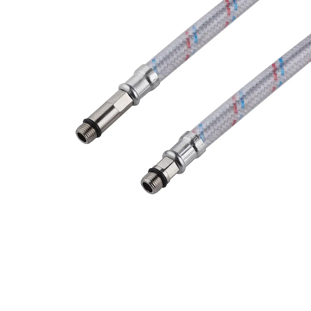 Гнучка підводка для підключення змішувача Kroner KRM 1/2"хМ10 ВЗ 100 см в нейлоновому обплетенні покритому ПВХ (пара) - фото 3