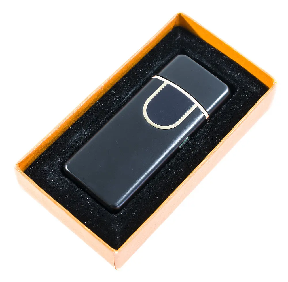 Електрозапальничка спіральна акумуляторна Classic Fashionable, Чорна Глянець, USB запальничка, 6746 (ST) - фото 2