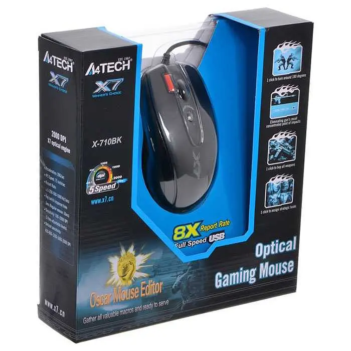 Миша A4Tech X-710BK USB Black (X-710BK USB (Black)) - фото 5