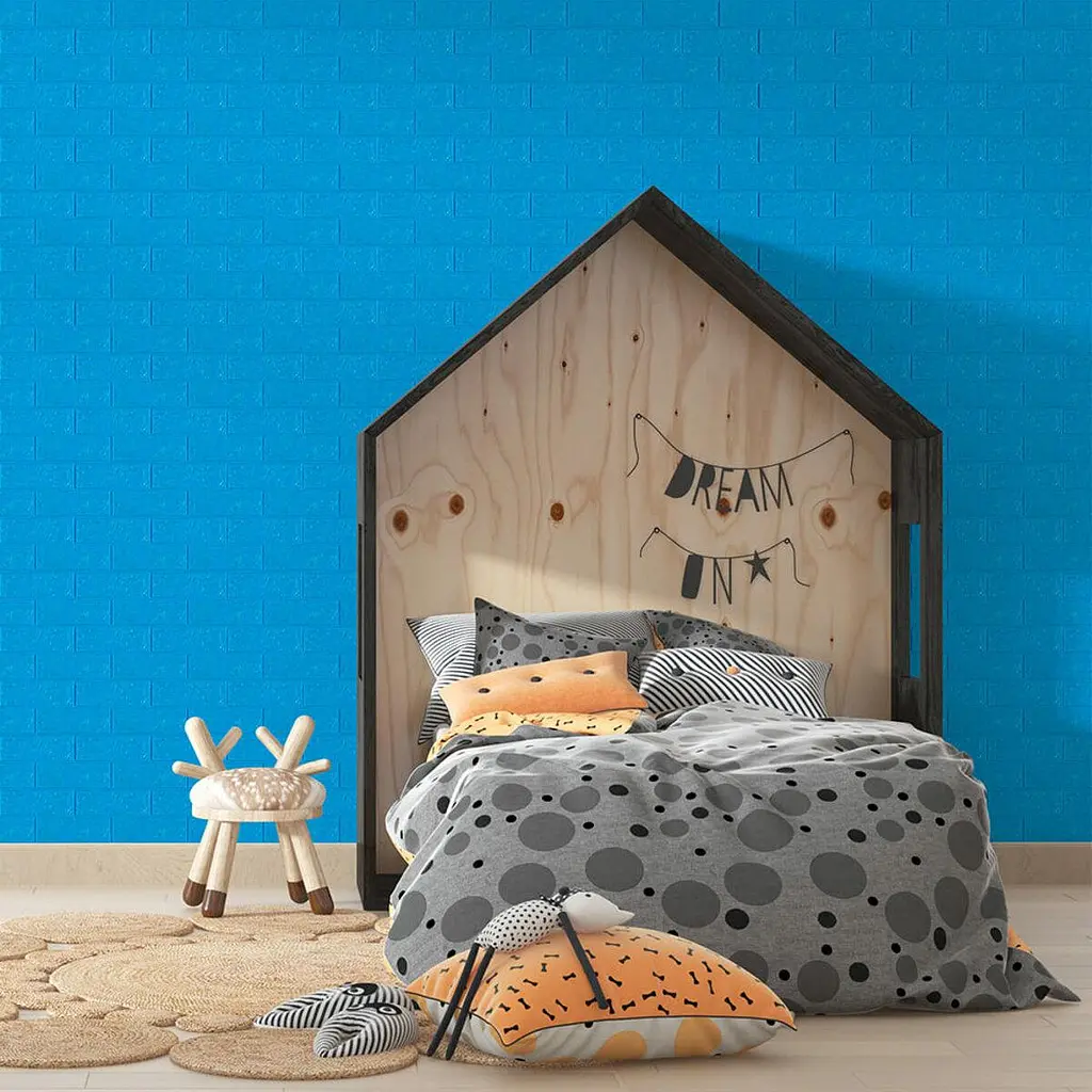 3D панель Sticker Wall самоклеюча цегла Синій 700х770х3мм 003-3 SW-00000661 - фото 5