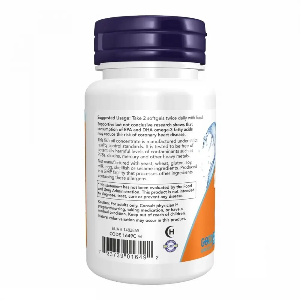 Омега-3 1000 мг у м'яких капсулах №200 Now Foods Omega-3 - фото 3