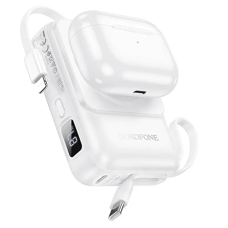Портативное ЗУ Power Bank BOROFONE BJ59 Refined 22.5W+PD20W с БЗП 10000 mAh White - фото 2