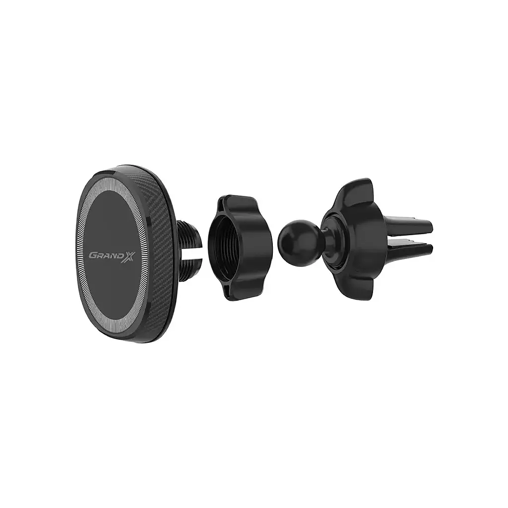 Универсальный автодержатель Grand-X MT-15W MagSafe с зарядкой 15W (крепление на дефлектор) (MT-15W) - фото 3