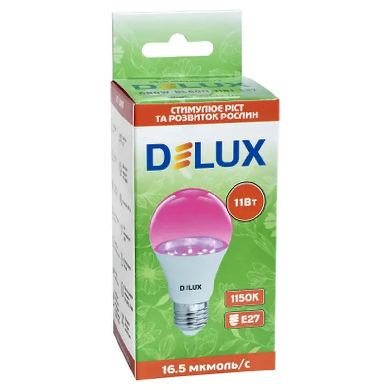 Лампочка Delux GROW BL 60N 11 Вт 230В E27 (90023253) - фото 3
