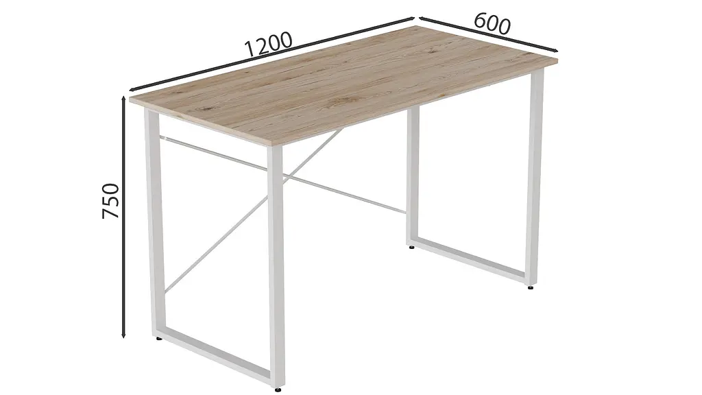 Комп'ютерний стіл Ferrum-decor Дейв 75x120x60 білий ДСП Дуб Сан-Марино 32мм (FRD-102154) - фото 5