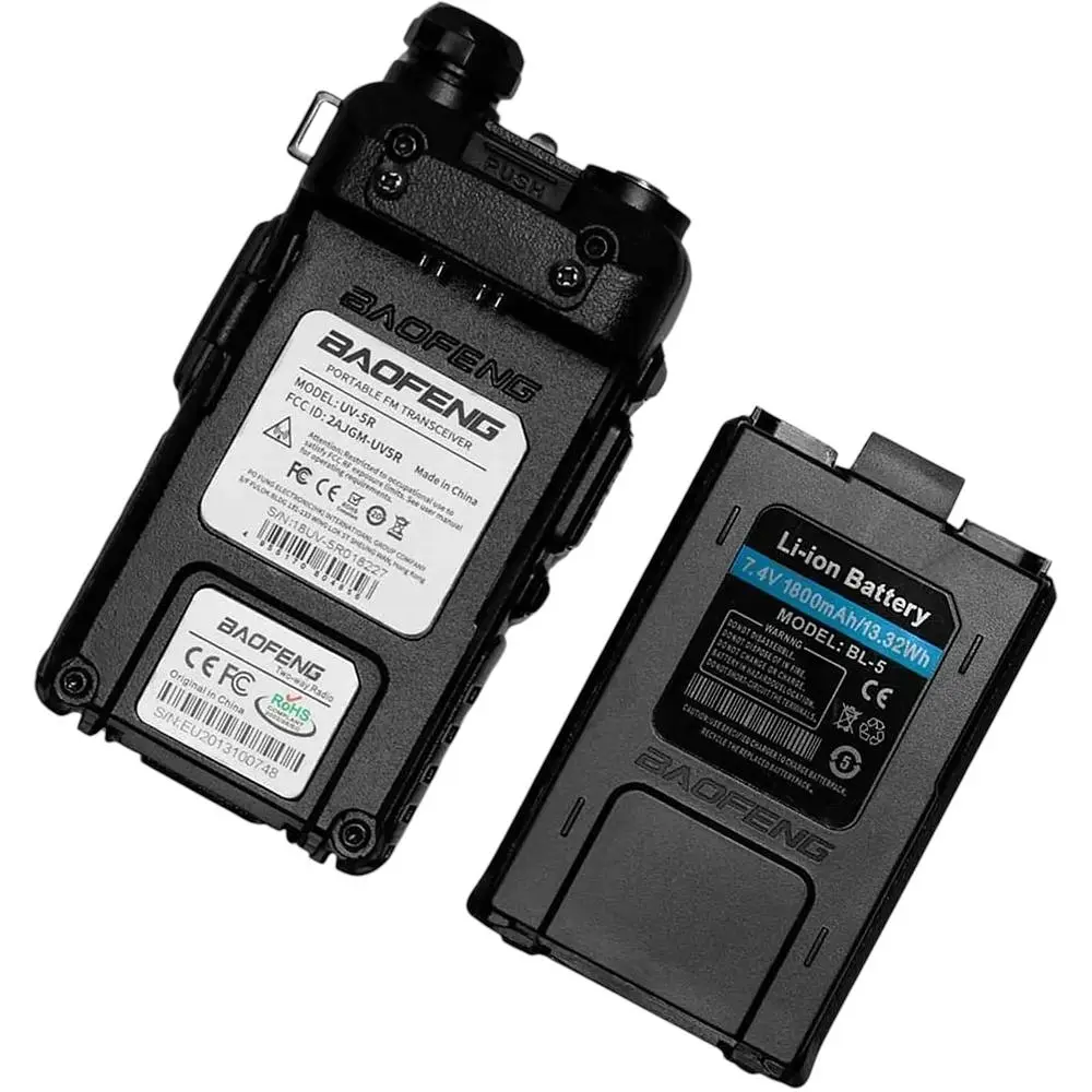 Портативна тактична рація Baofeng UV-5R 5W дводіапазонна з гарнітурою VHF136-174/UHF400-520 МГц (18835) - фото 4