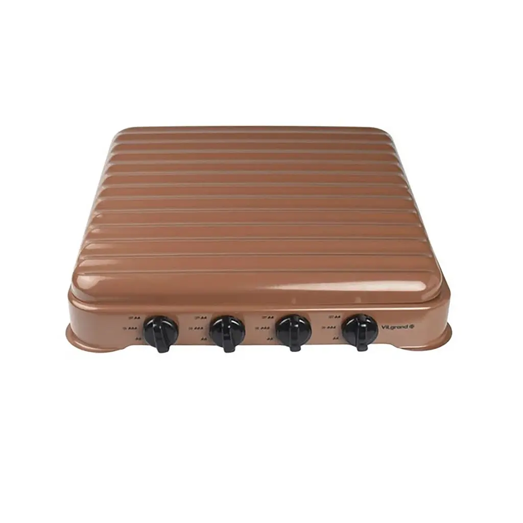 Настольная газовая плита ViLgrand VGP-4042 Brown с крышкой на 4 конфорки 88099 - фото 3