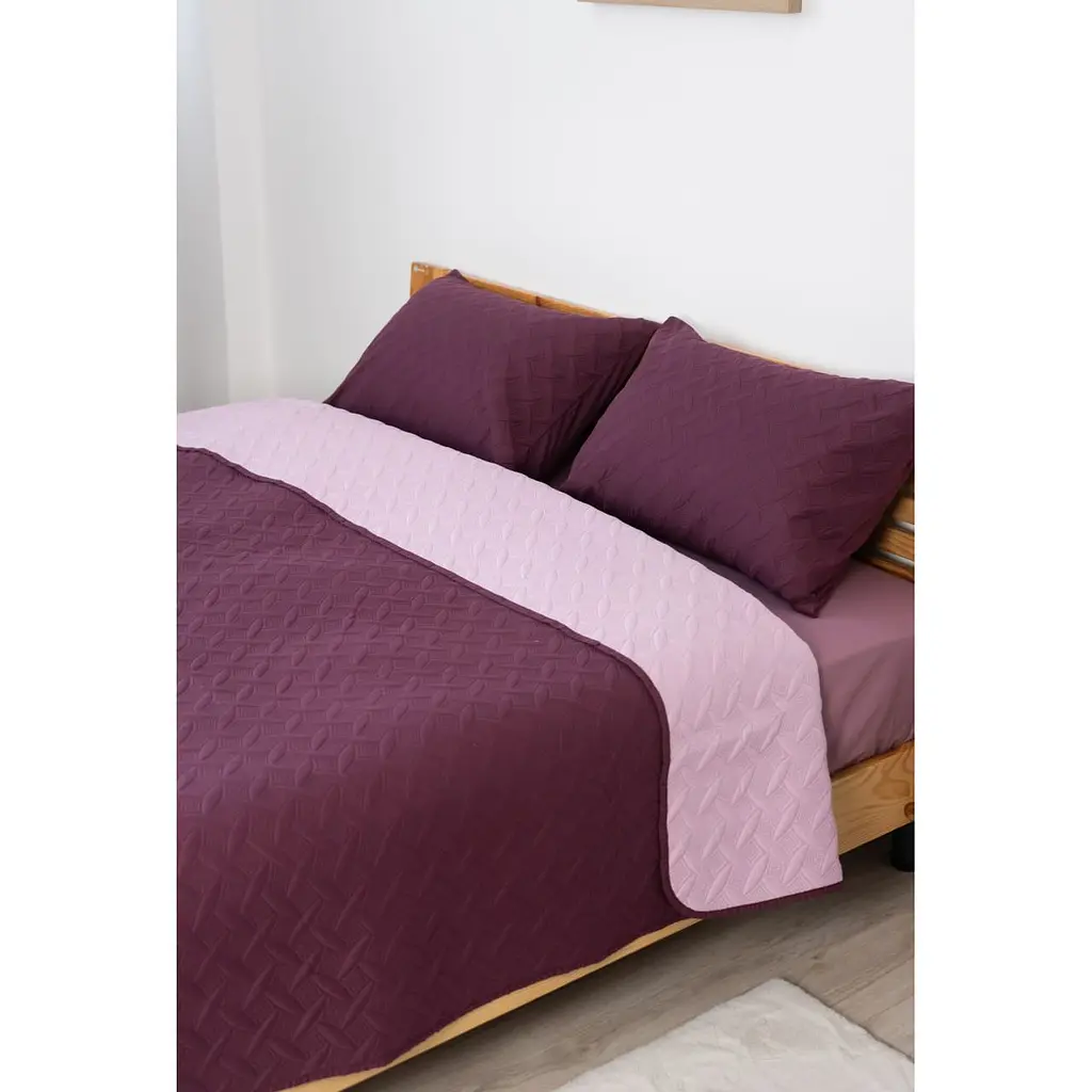 Покривало з наволочками ТЕП Vintage 240х220 см бордове (4-00511_21196) - фото 2