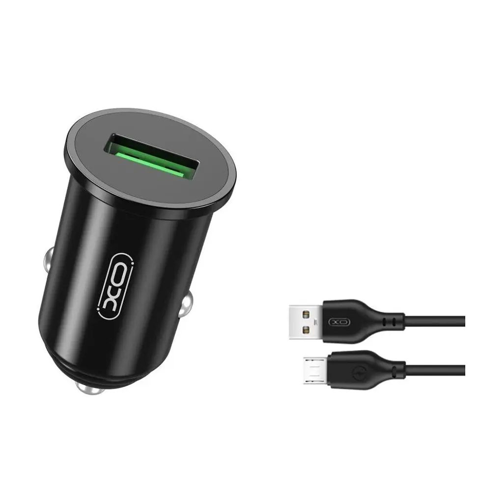 Зарядний пристрій XO USB QC3.0 18W + cable USB to Micro 5P black (TZ12-M-BK) - фото 3